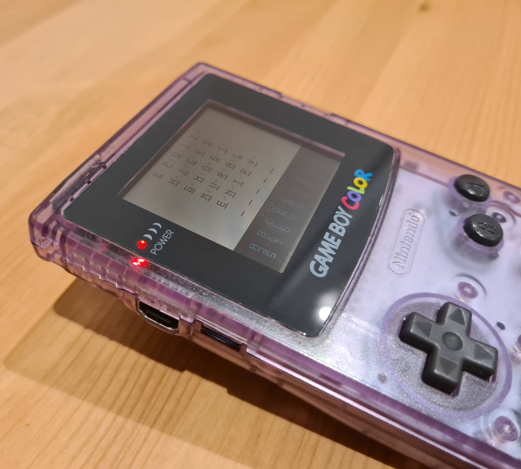 Picture of a Game Boy running Wordle